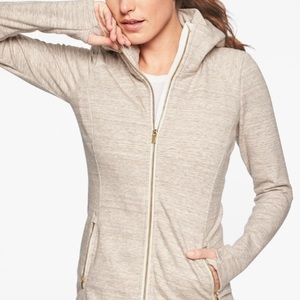 ATHLETA LUX STRONGER OATMEAL FLEECE JACKET